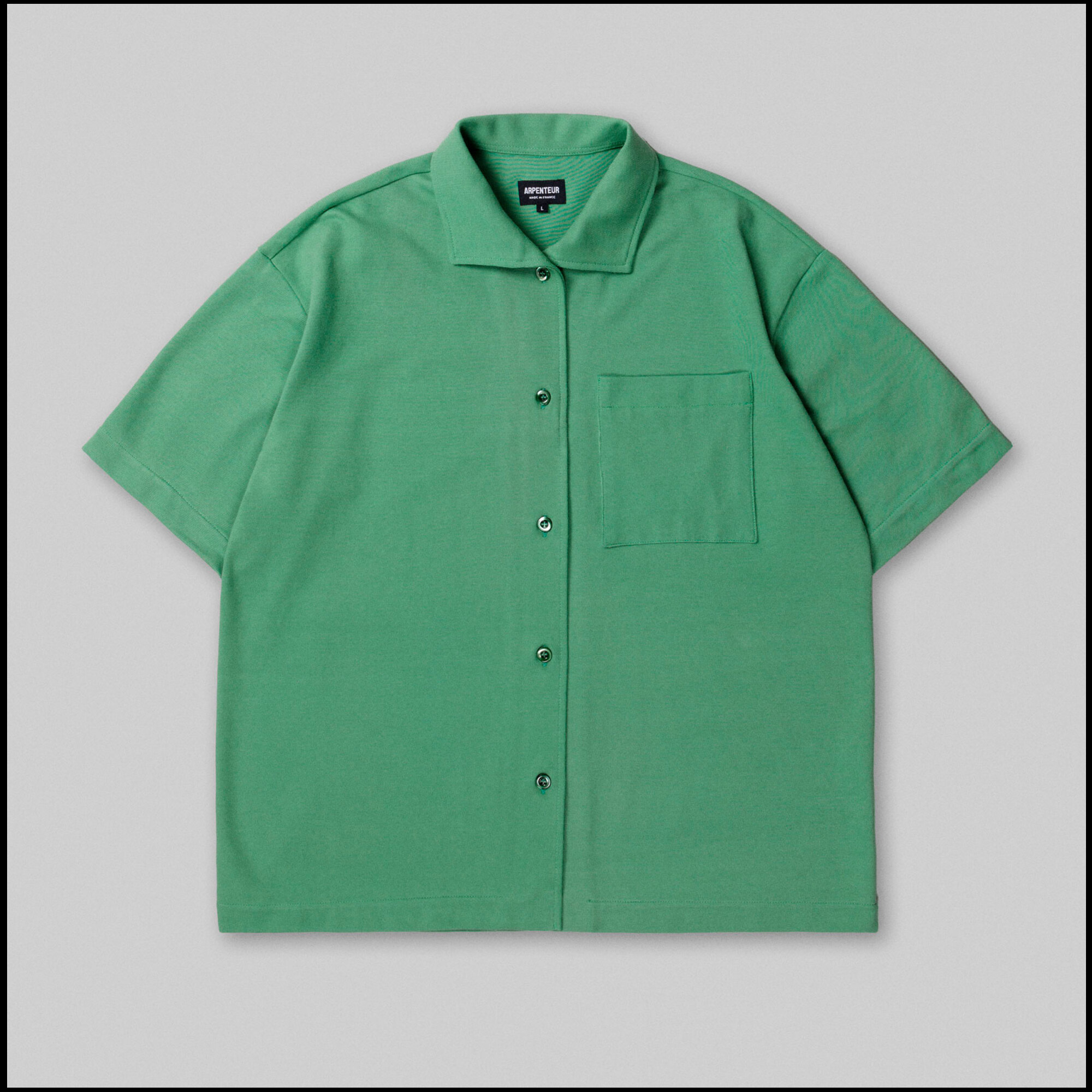 CORAL short sleeve shirt by Arpenteur in Leaf green color