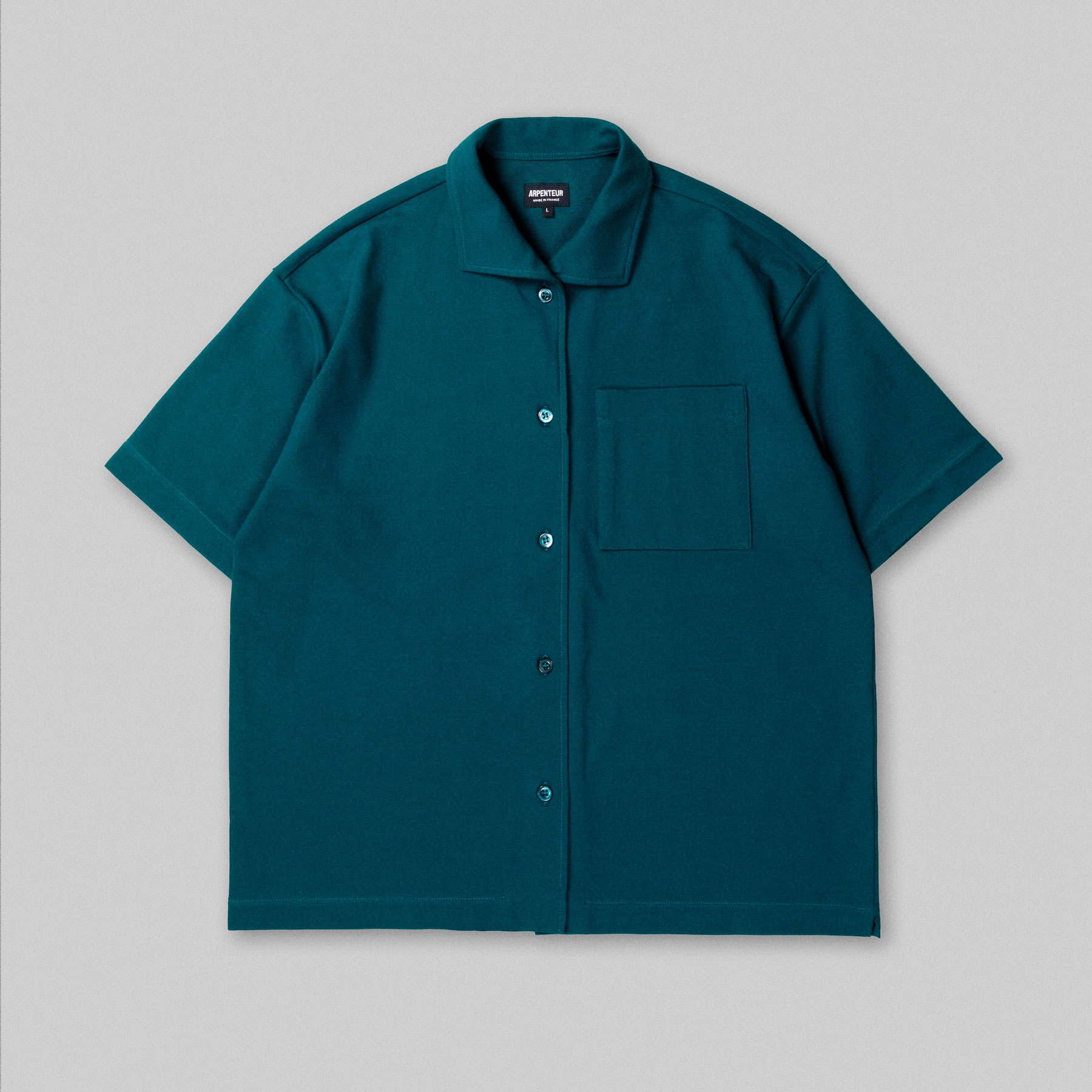 CORAL short sleeve shirt by Arpenteur in Peacock blue color
