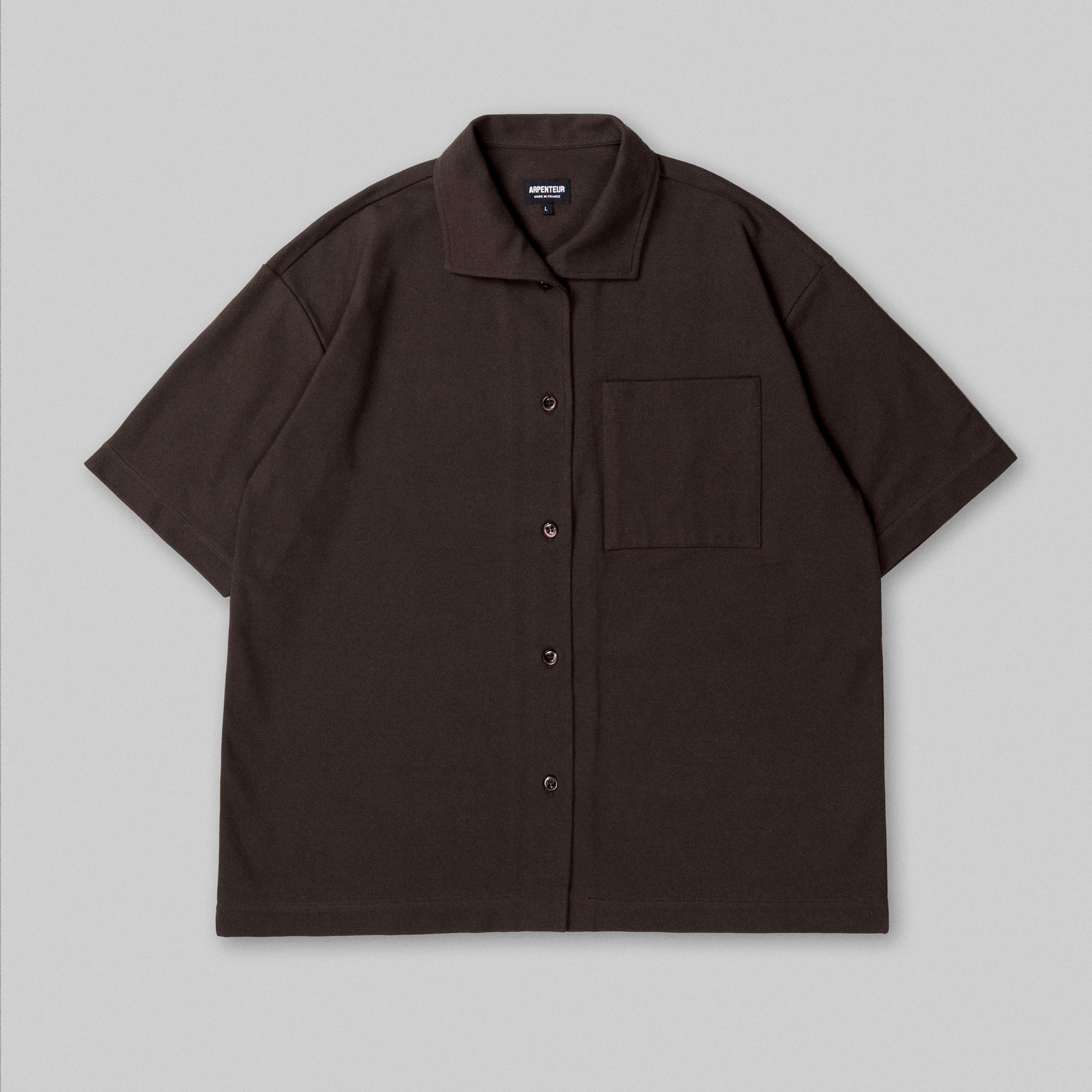 CORAL short sleeve shirt by Arpenteur in Soil brown color