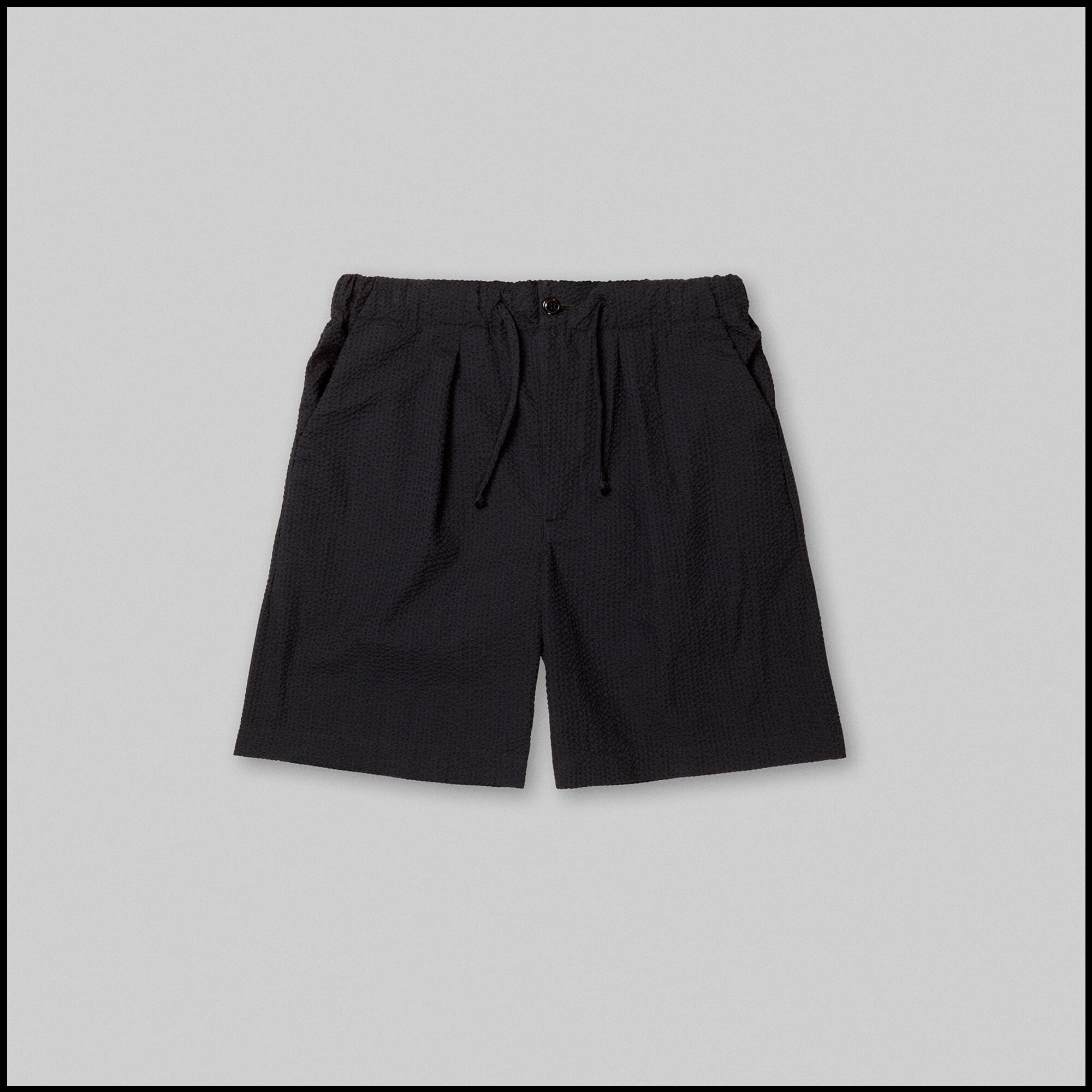 TERRA shorts by Arpenteur in Black seersucker color