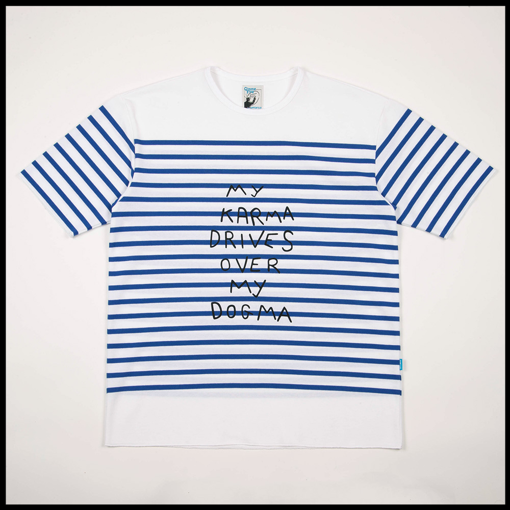 T-shirt RACHEL coloris Blanc / Bleu roy par Arpenteur et Gimme Five