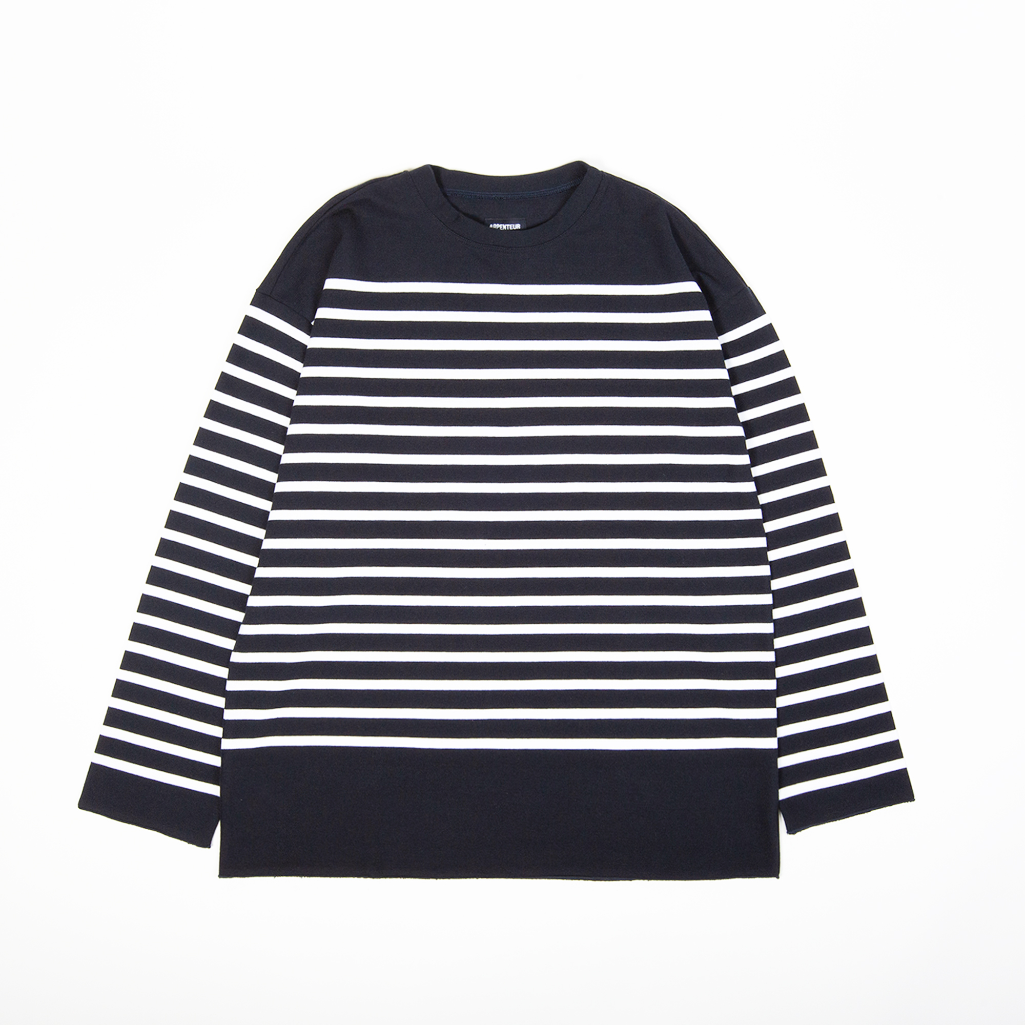 T-shirt MARINE coloris Bleu nuit rayé blanc par Arpenteur