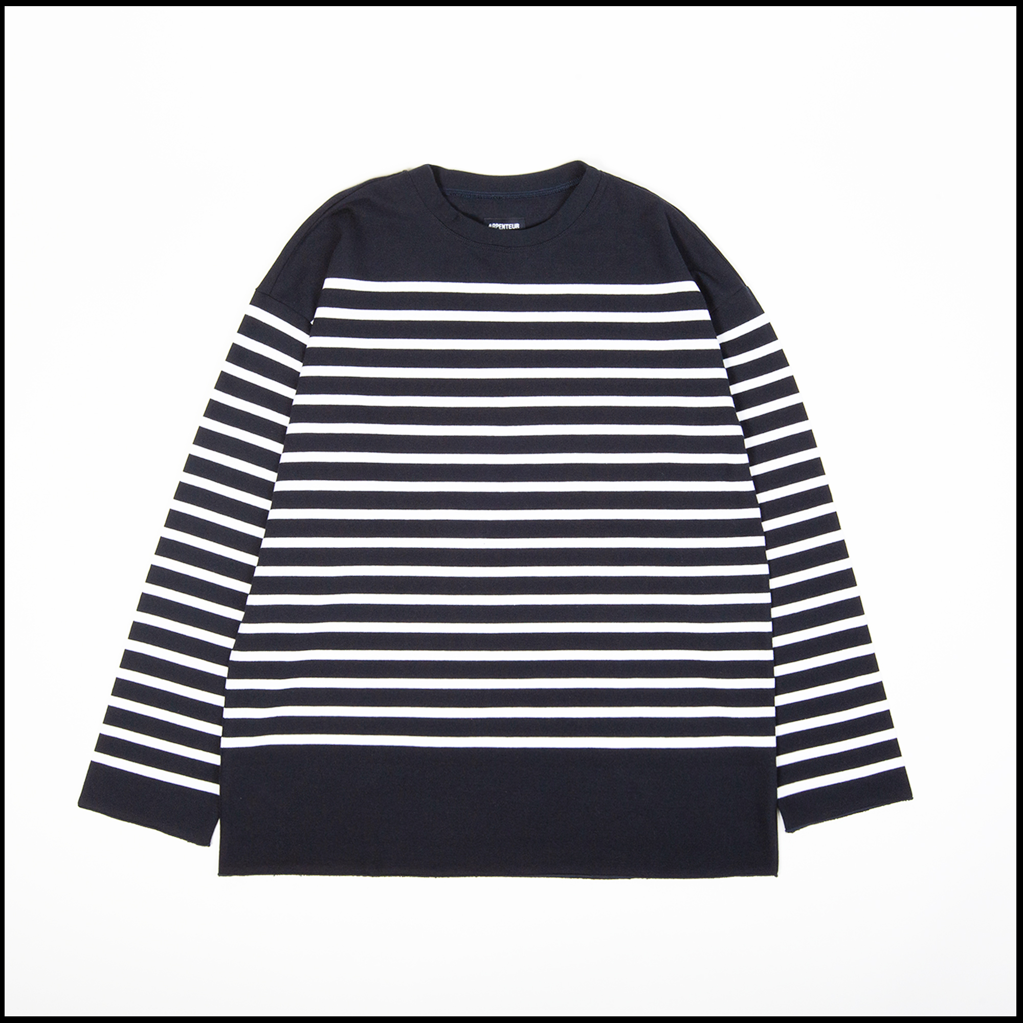 T-shirt MARINE coloris Bleu nuit rayé blanc par Arpenteur