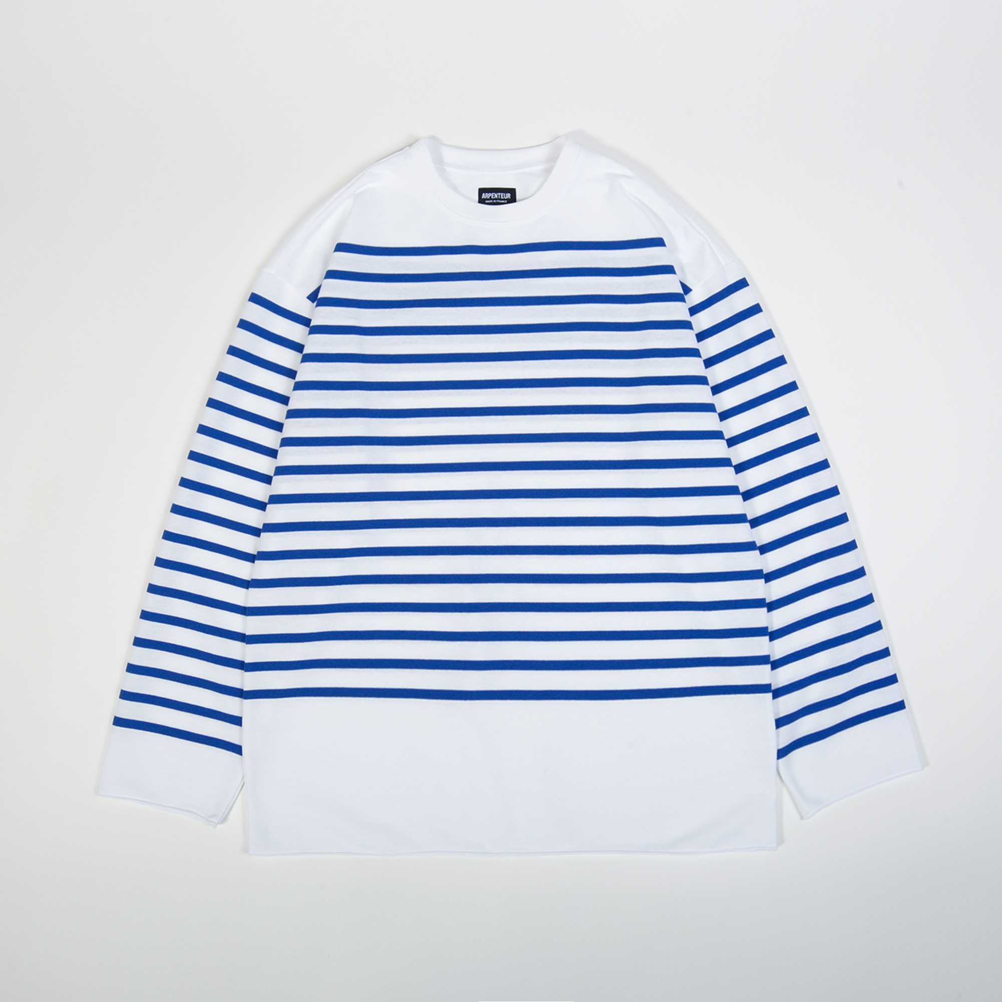 T-shirt MARINE coloris Blanc rayé bleu roy par Arpenteur
