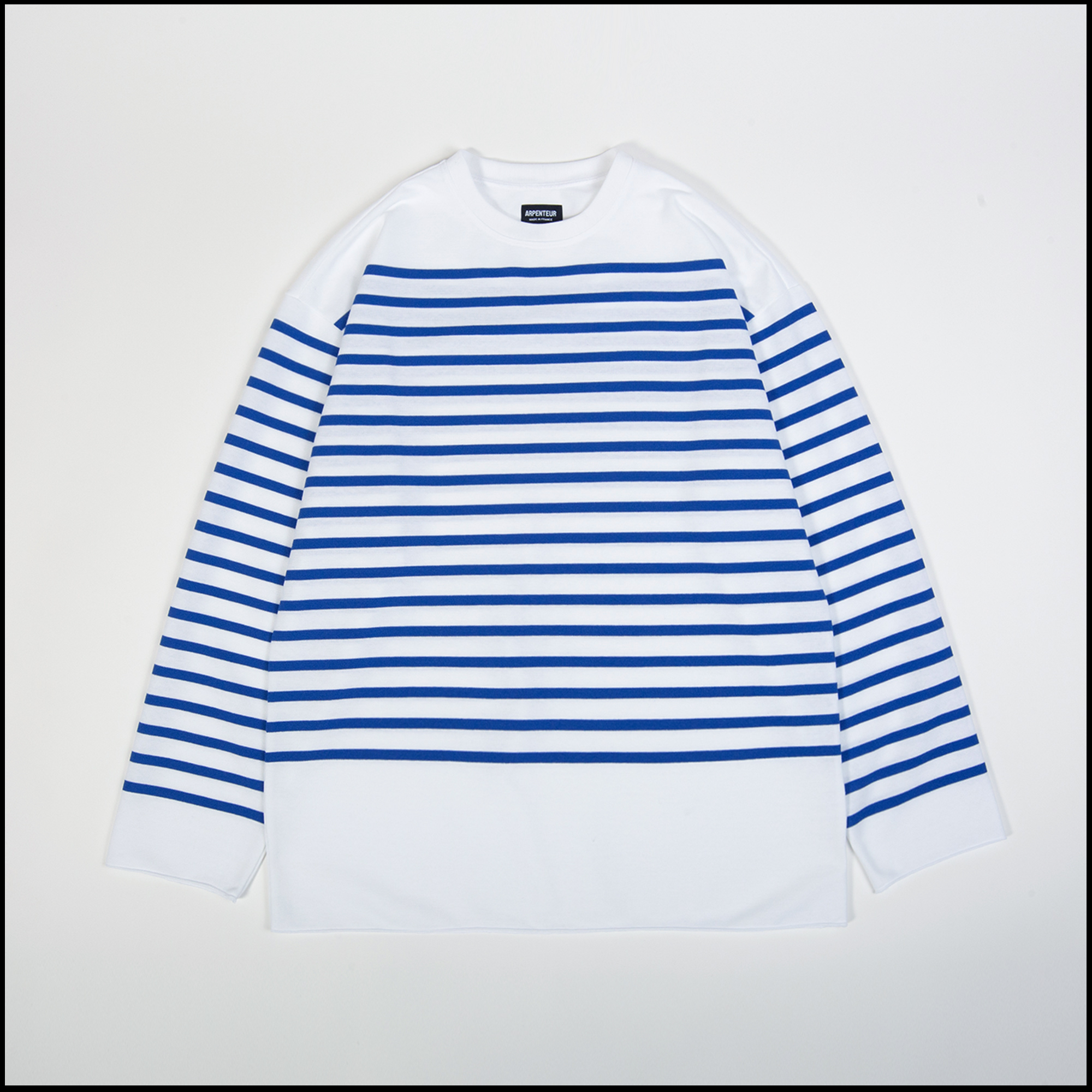 T-shirt MARINE coloris Blanc rayé bleu roy par Arpenteur